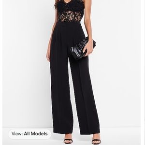 EXPRESS Super High Waisted Rise Open Pleated Wide Leg Dress Pants Trousers Sz 6